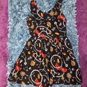 Festive unique colorful jewelry print dress size small by I'm Your Present